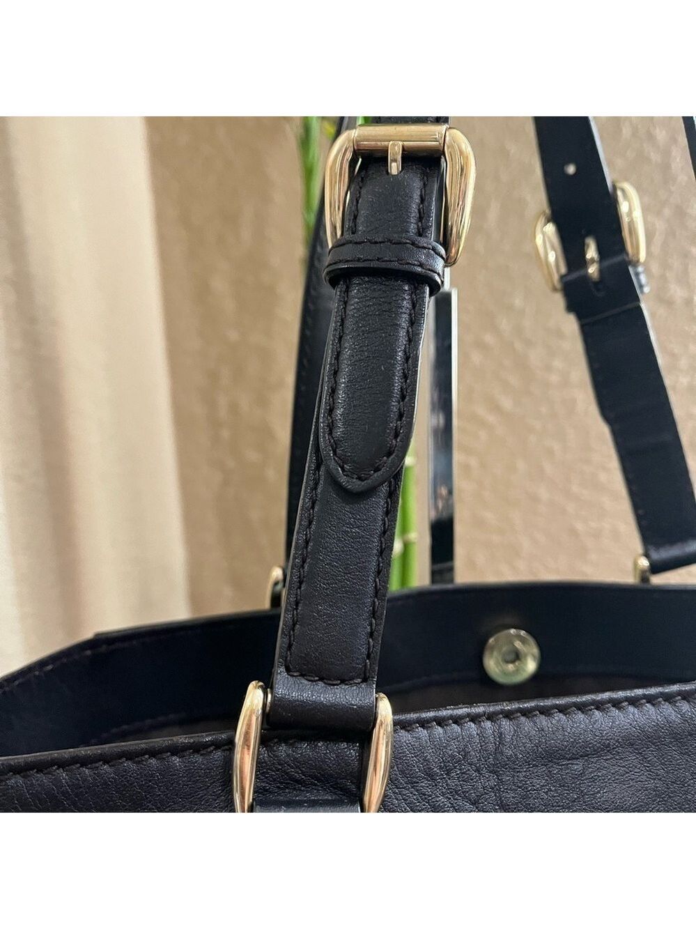 GUCCI GG BROWN CANVAS CREST TOTE - Picture 4 of 15